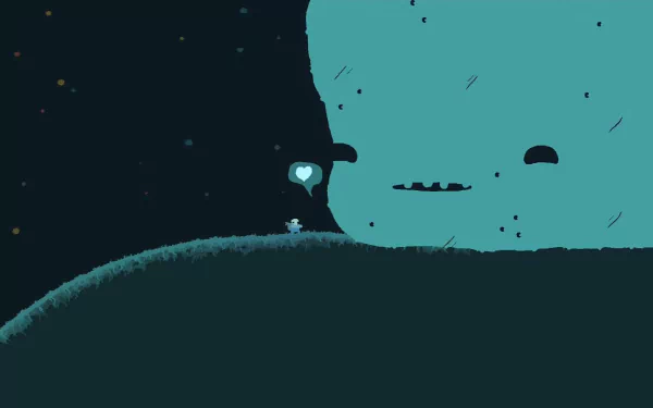 HD desktop wallpaper featuring a scene from the game GoNNER with a character standing on a hill under a starry sky.