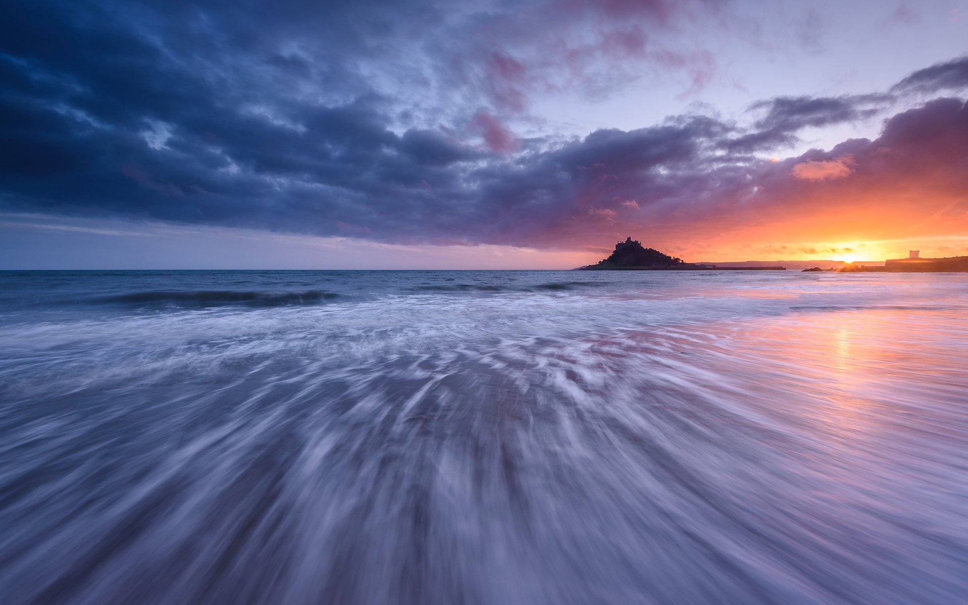 Download Horizon Cloud Sunset Sky Sea Ocean Nature Beach 4k Ultra HD ...