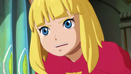 HD wallpaper of a character from Ni no Kuni II: Revenant Kingdom, featuring an animated young boy with blond hair looking concerned.