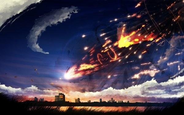 Anime Original Lake City HD Wallpaper | Background Image