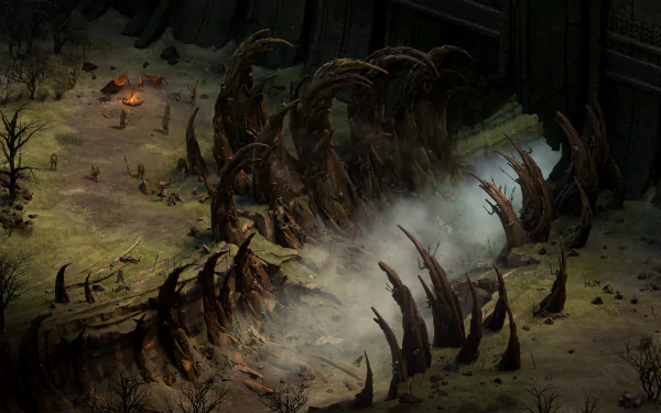 HD wallpaper featuring a dark, ominous landscape with towering twisted structures, evoking a sense of tyranny.