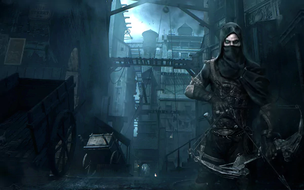 city night assassin bow warrior Thief (Video Game) video game Thief HD Desktop Wallpaper | Background Image