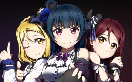 Yoshiko Tsushima Riko Sakurauchi Mari Ohara Anime Love Live! Sunshine!! HD Desktop Wallpaper | Background Image