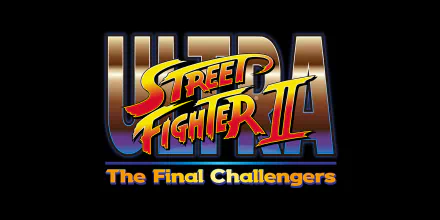 HD wallpaper featuring the logo of Ultra Street Fighter II: The Final Challengers in bold, colorful lettering on a black background.