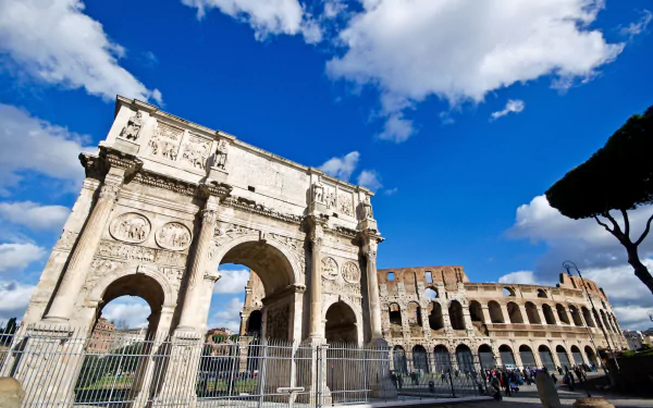 monument ruin Italy Rome architecture columns Colosseum arch man made arch of constantine HD Desktop Wallpaper | Background Image