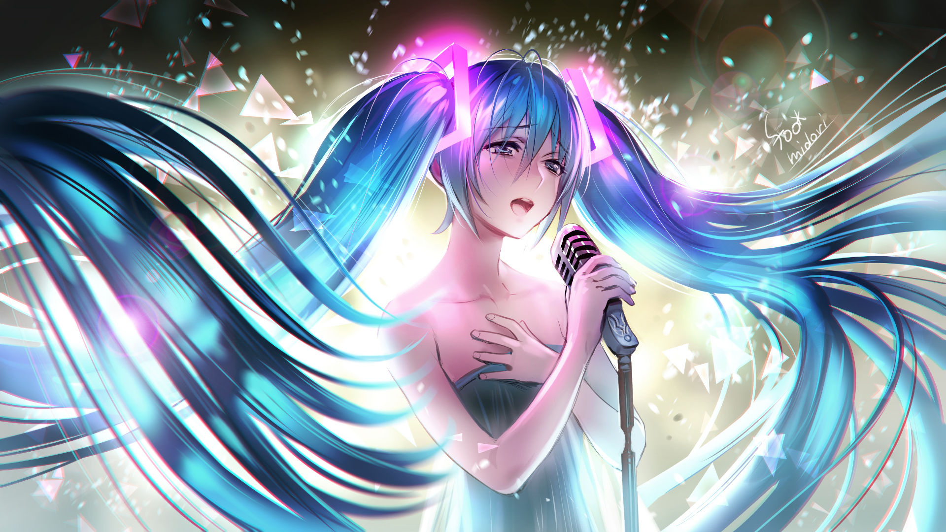 Download Hatsune Miku Anime Vocaloid HD Wallpaper by Midori Foo