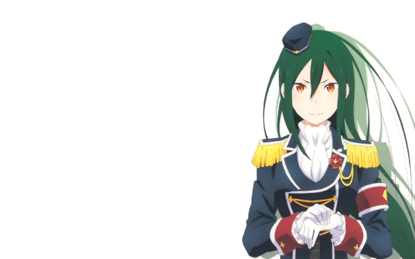 Crusch Karsten from Re:Zero - Starting Life in Another World is depicted in detailed anime style on a 4K Ultra HD PC desktop wallpaper with a minimalist white background.