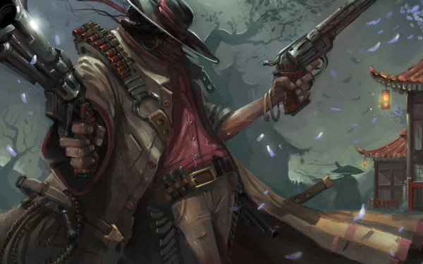 cowboy handgun hat fantasy warrior fantasy warrior HD Desktop Wallpaper | Background Image