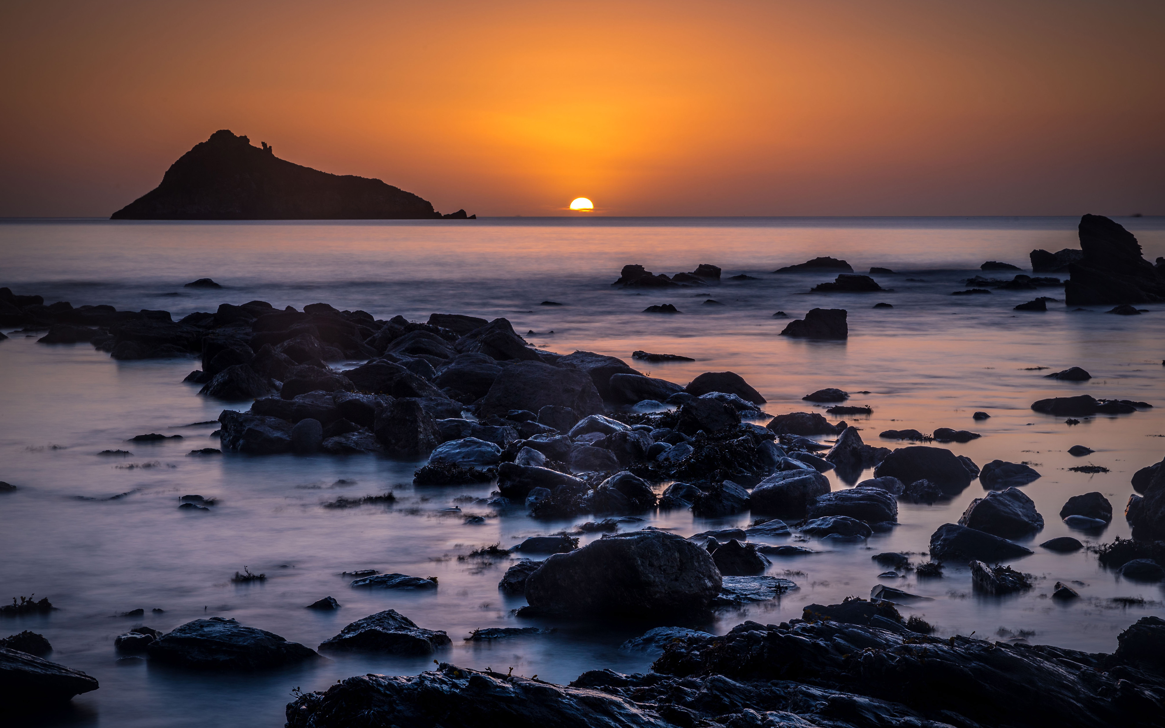 Download Horizon Nature Water Ocean Sunset 4k Ultra HD Wallpaper
