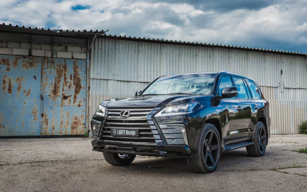 black car SUV car Lexus vehicle Lexus LX HD Desktop Wallpaper | Background Image
