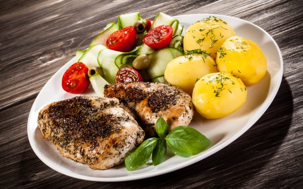 Food Meal Meat Vegetable Potato HD Wallpaper | Background Image