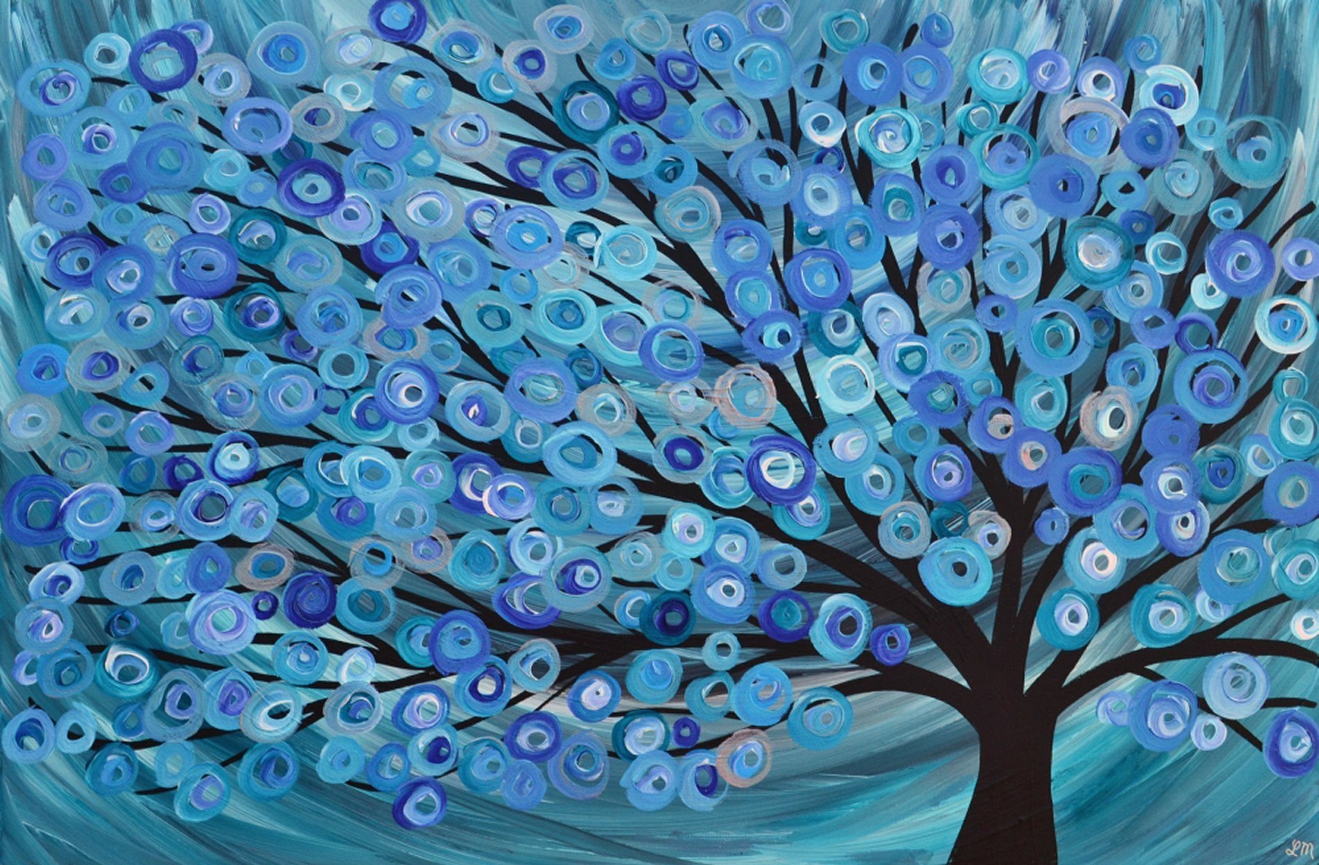 Download Blue Artistic Tree Wallpaper