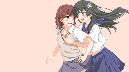 Ruiko Saten Mikoto Misaka Anime A Certain Scientific Railgun HD Desktop Wallpaper | Background Image