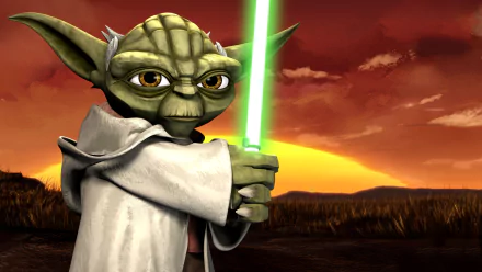 Yoda movie Star Wars: The Clone Wars (2008) HD Desktop Wallpaper | Background Image
