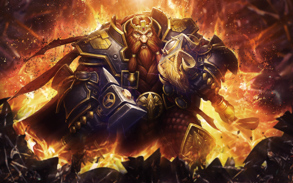 Video Game Hearthstone: Heroes of Warcraft Warcraft Magni Bronzebeard Dwarf Warrior Hammer HD Wallpaper | Background Image