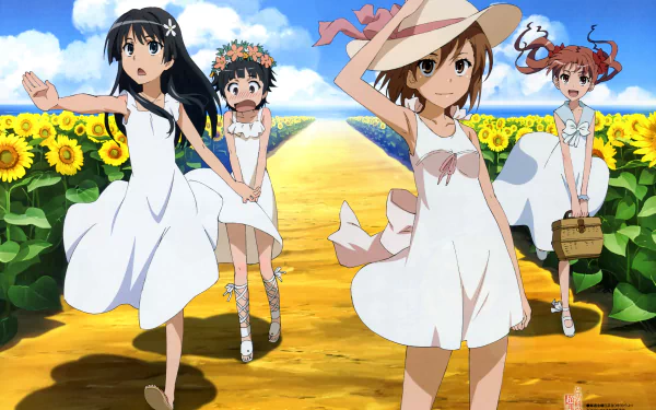 Kazari Uiharu Ruiko Saten Kuroko Shirai Mikoto Misaka Anime A Certain Scientific Railgun HD Desktop Wallpaper | Background Image