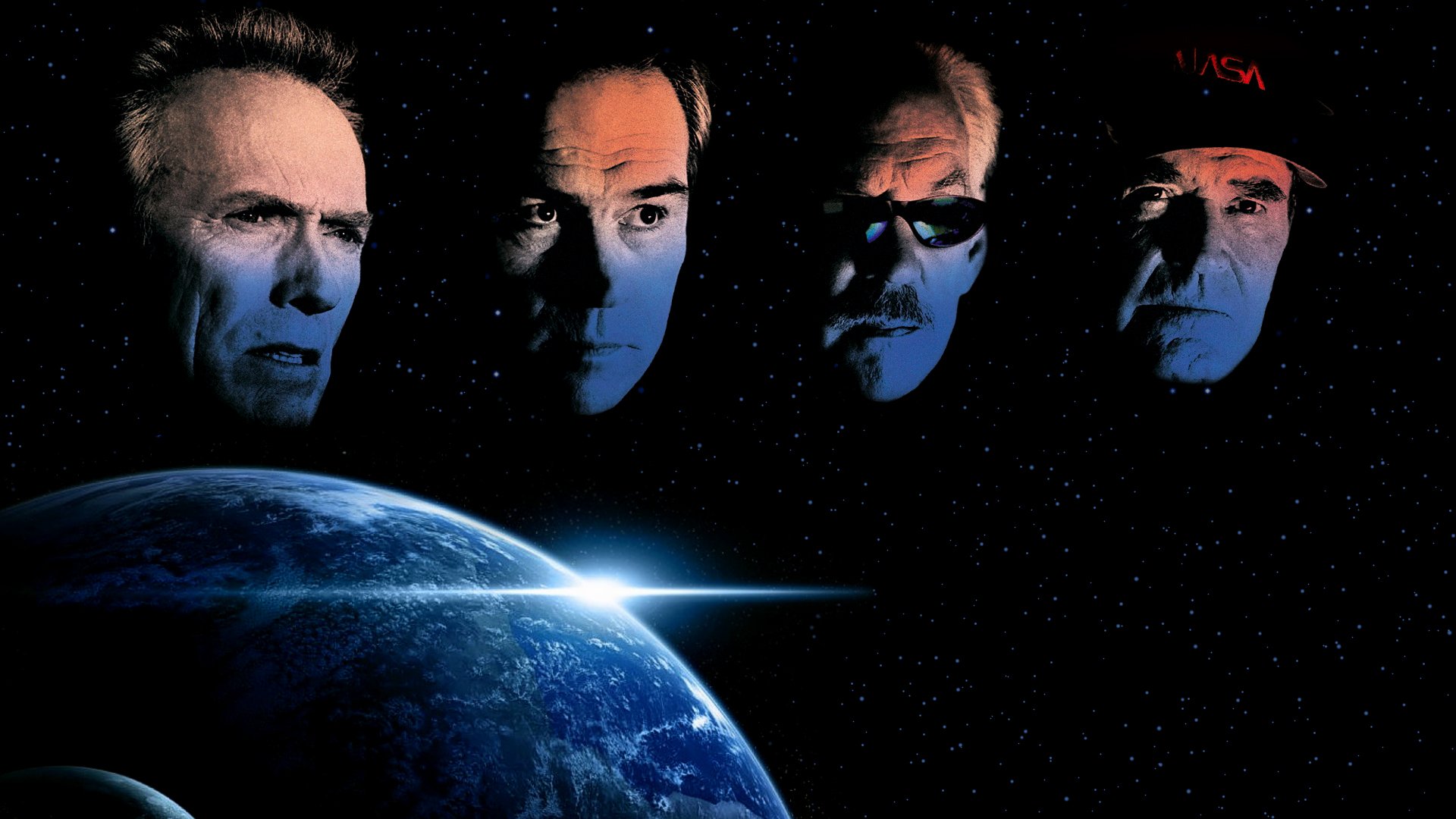 Download James Garner Donald Sutherland Tommy Lee Jones Clint Eastwood Movie Space Cowboys HD Wallpaper