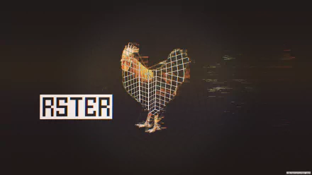 glitch art grid rooster Animal artistic HD Desktop Wallpaper | Background Image