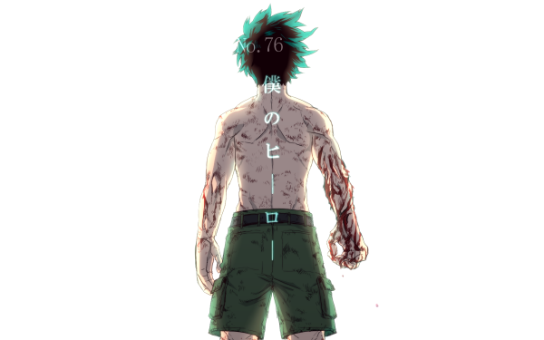 Anime My Hero Academia Izuku Midoriya Blood Green Hair Two-Toned Hair Wound HD Wallpaper | Background Image