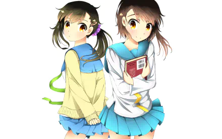 skirt school uniform short hair brown eyes brown hair Haru Onodera Kosaki Onodera Anime Nisekoi HD Desktop Wallpaper | Background Image