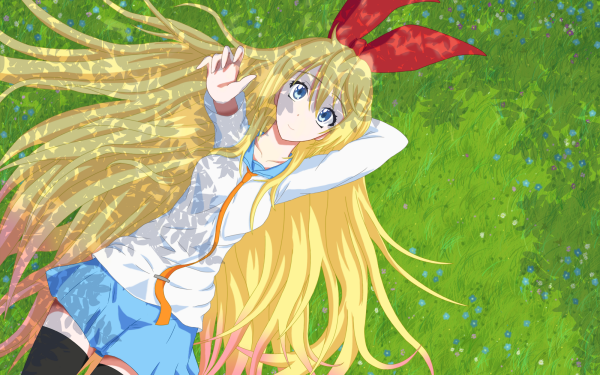Anime Nisekoi Chitoge Kirisaki Blonde Long Hair School Uniform Skirt Blue Eyes HD Wallpaper | Background Image