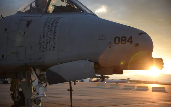 warplane jet fighter sunset gatling gun military Fairchild Republic A-10 Thunderbolt II HD Desktop Wallpaper | Background Image