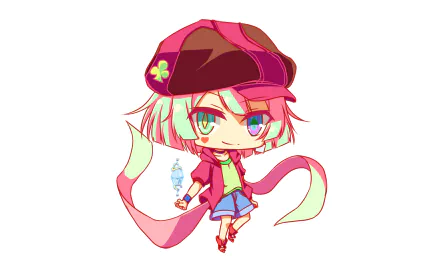 Chibi-style Tet from the anime No Game No Life, featured in vibrant colors on an HD PC desktop wallpaper background.