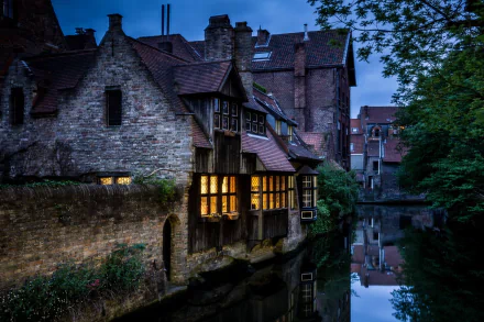  Houses Along a Canal in Ghent, Belgium