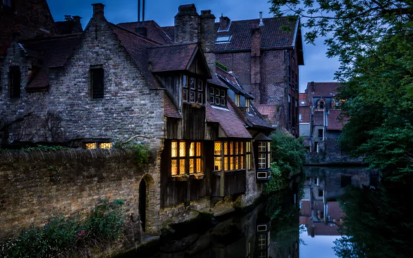  Houses Along a Canal in Ghent, Belgium