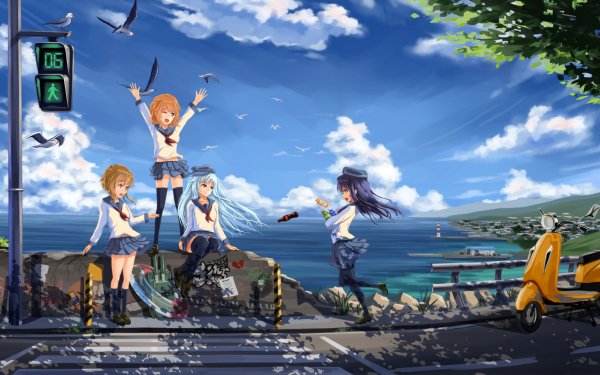 Anime Kantai Collection Ikazuchi Inazuma Hibiki Akatsuki HD Wallpaper | Background Image