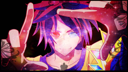 Sora from No Game No Life in vibrant anime style, featuring vivid colors and dynamic framing, rendered in 8K Ultra HD for a stunning PC desktop wallpaper.