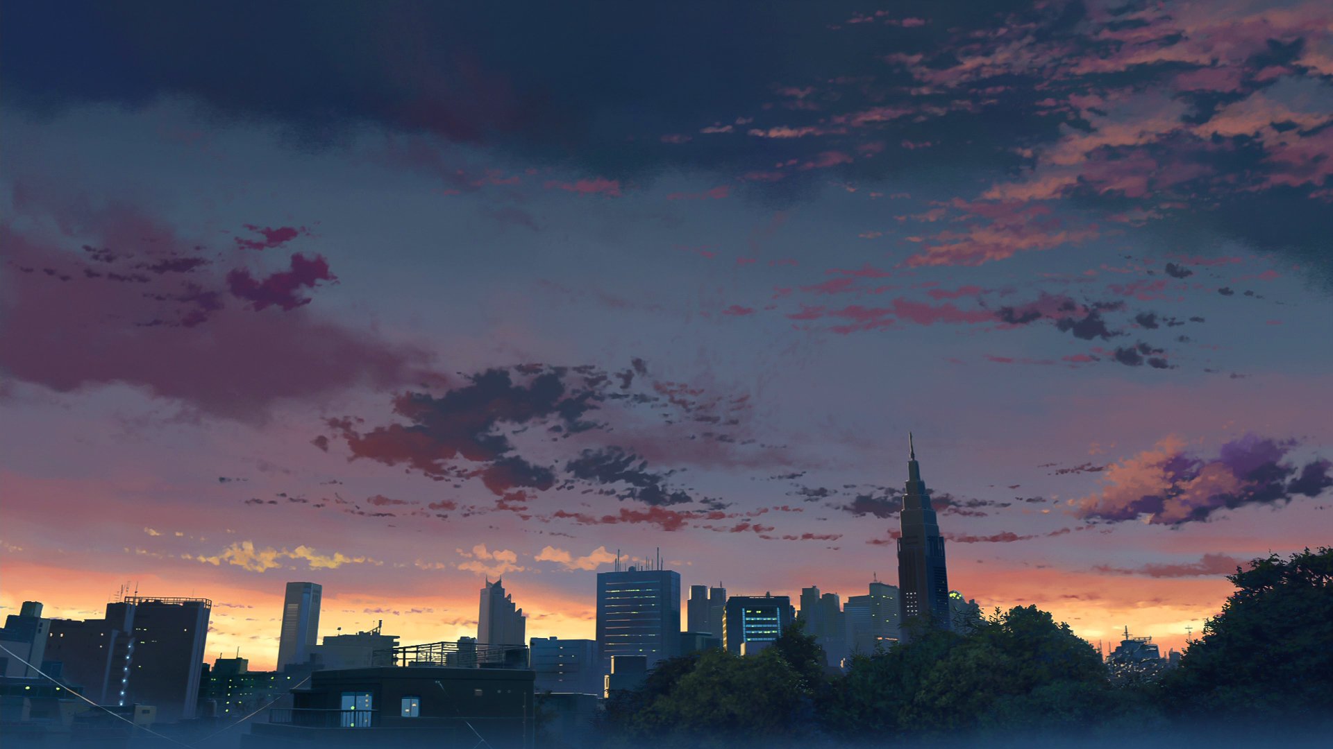 The Garden Of Words Anime HD Cityscape Wallpaper