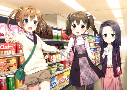 Haifuri Rin Shiretoko Akeno Misaki Anime High School Fleet HD Desktop Wallpaper | Background Image