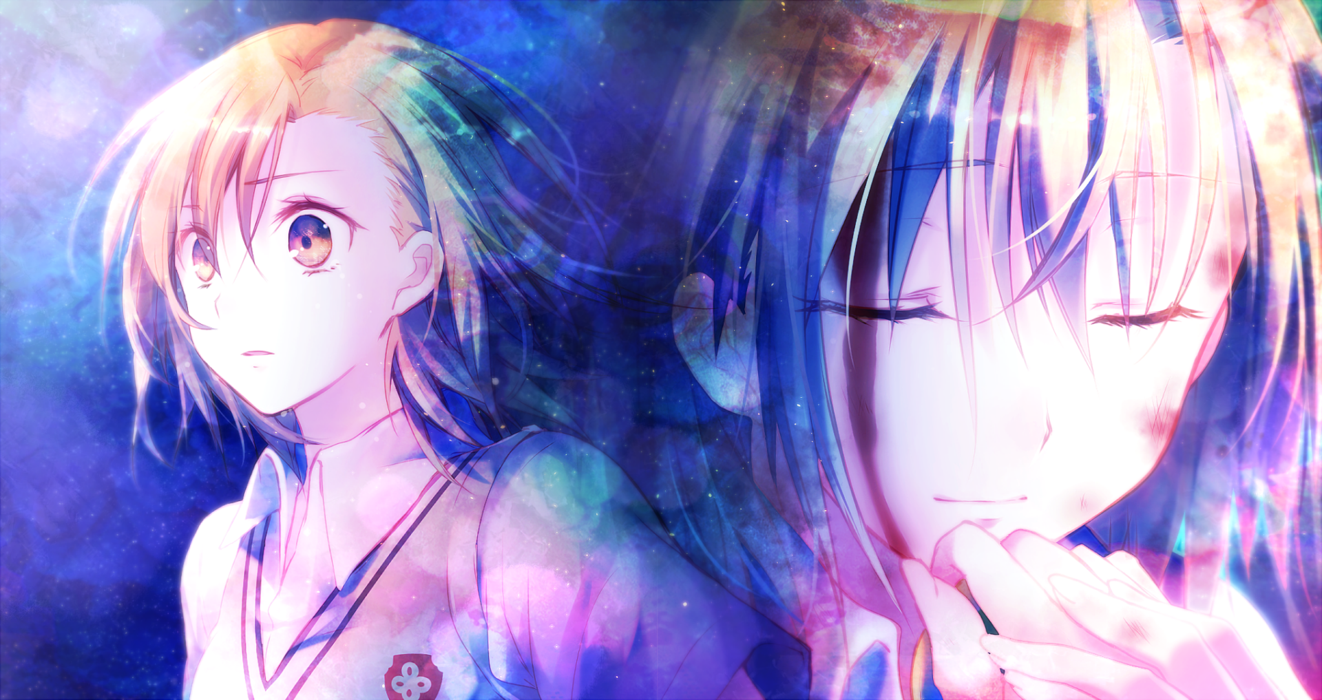 HD PC desktop wallpaper featuring Mikoto Misaka from the anime A Certain Scientific Railgun, showcasing vibrant colors and a blend of contemplative and determined expressions.