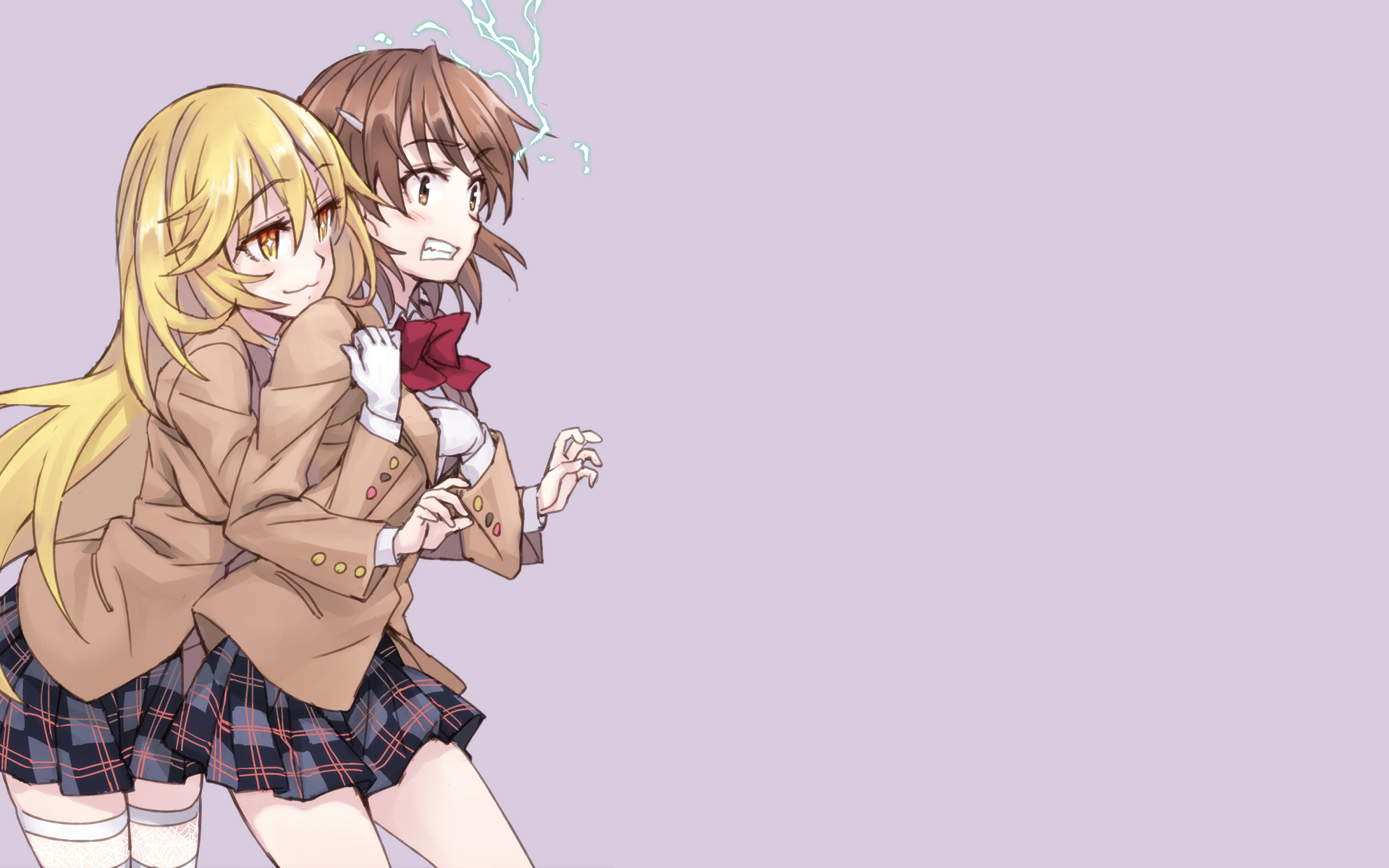 Download Blonde Skirt School Uniform Short Hair Brown Eyes Brown Hair Misaki Shokuhou Mikoto Misaka Anime A Certain Scientific Railgun Wallpaper