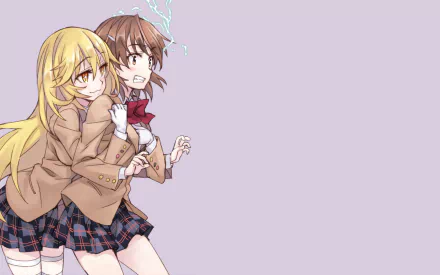 blonde skirt school uniform short hair brown eyes brown hair Misaki Shokuhou Mikoto Misaka Anime A Certain Scientific Railgun HD Desktop Wallpaper | Background Image