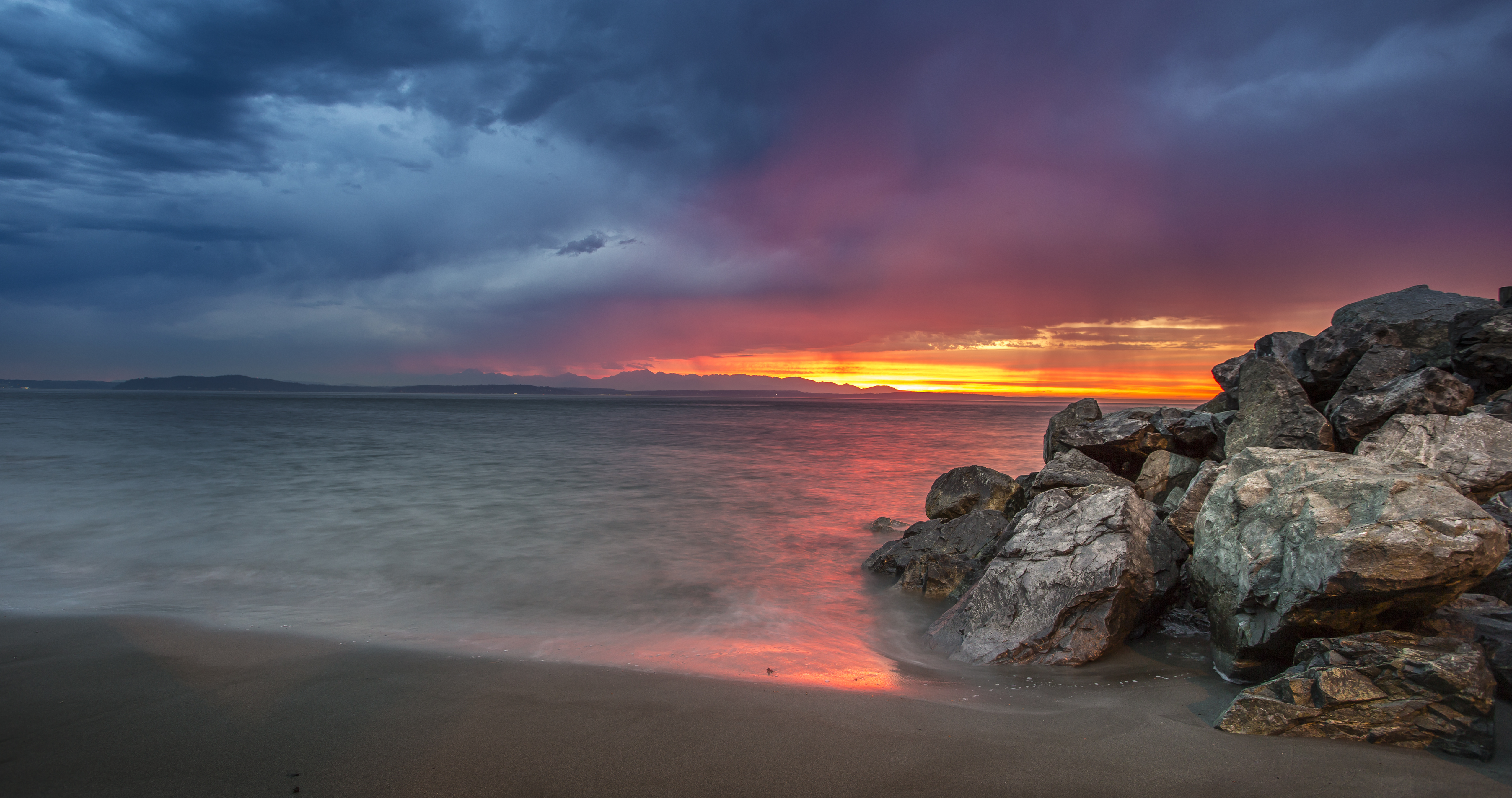 Beach Sunset  4k Ultra HD Wallpaper Background Image 