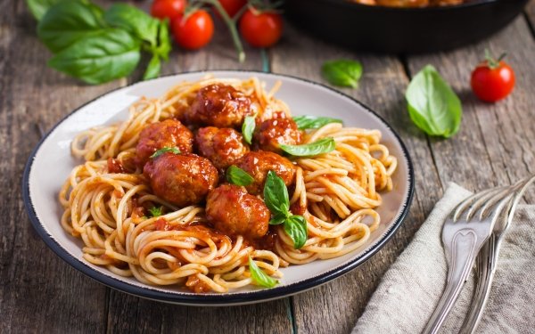 Food Spaghetti Pasta Meat Still Life HD Wallpaper | Background Image