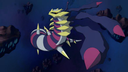 HD desktop wallpaper featuring Pokémon Giratina in a shadowy, mystical setting.