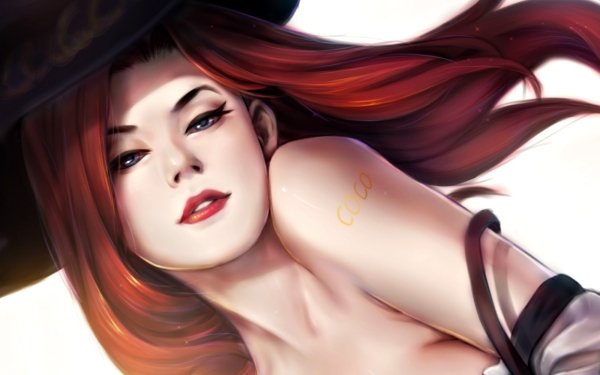 Video Game League Of Legends Fantasy Red Hair Miss Fortune Blue Eyes Lipstick HD Wallpaper | Background Image