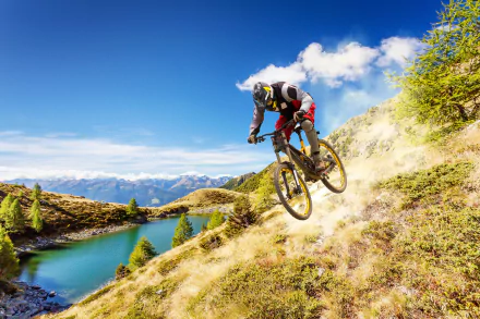 lake landscape bicycle BMX Sports HD Desktop Wallpaper | Background Image