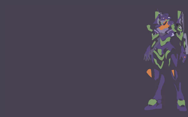 A striking HD wallpaper featuring Evangelion Unit-01 from the anime Neon Genesis Evangelion, showcasing its iconic purple and green mecha design against a dark background.