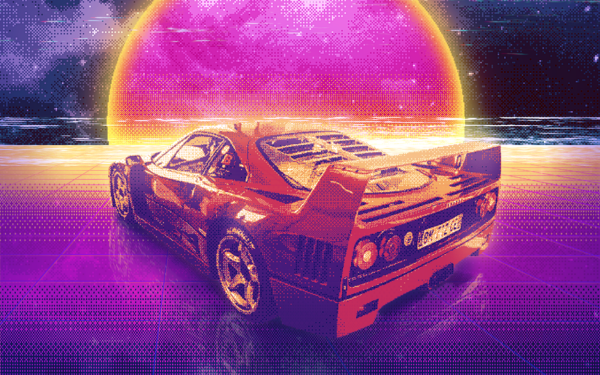 Artistic Retro Wave Car Chillwave Vaporwave Retro HD Wallpaper | Background Image