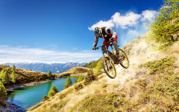 lake landscape bicycle BMX Sports HD Desktop Wallpaper | Background Image