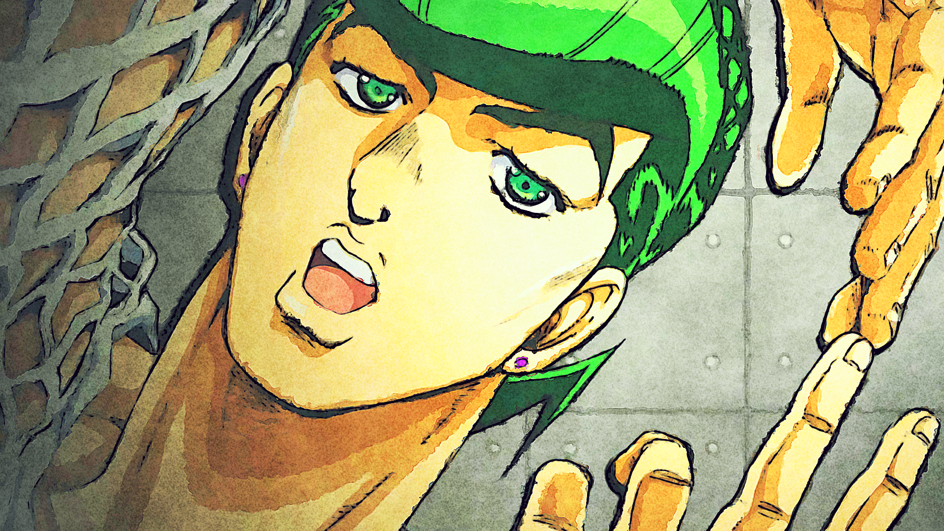 Download Josuke Higashikata Anime Jojo's Bizarre Adventure HD Wallpaper by Terumi Nishii