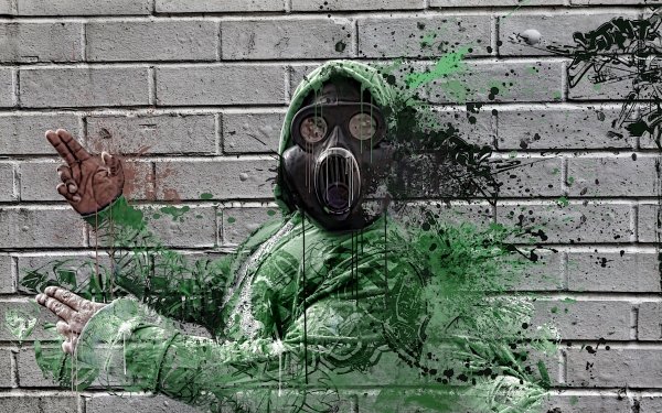 Artistic Graffiti Gas Mask HD Wallpaper | Background Image