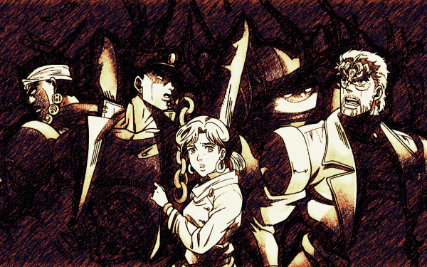 Dio Brando Muhammad Avdol Jotaro Kujo Holly Kujo Joseph Joestar Anime Jojo's Bizarre Adventure HD Desktop Wallpaper | Background Image