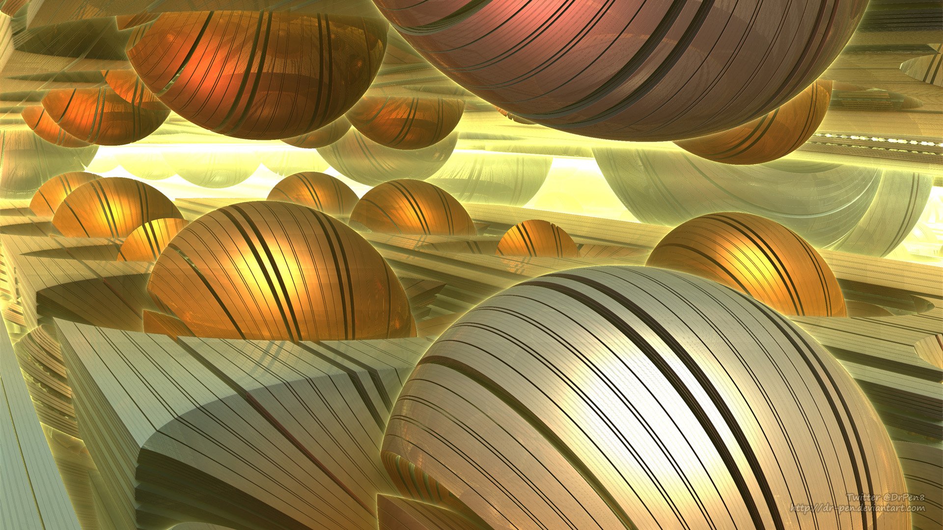 Golden Globes - 3d Fractal Art by Dr-Pen