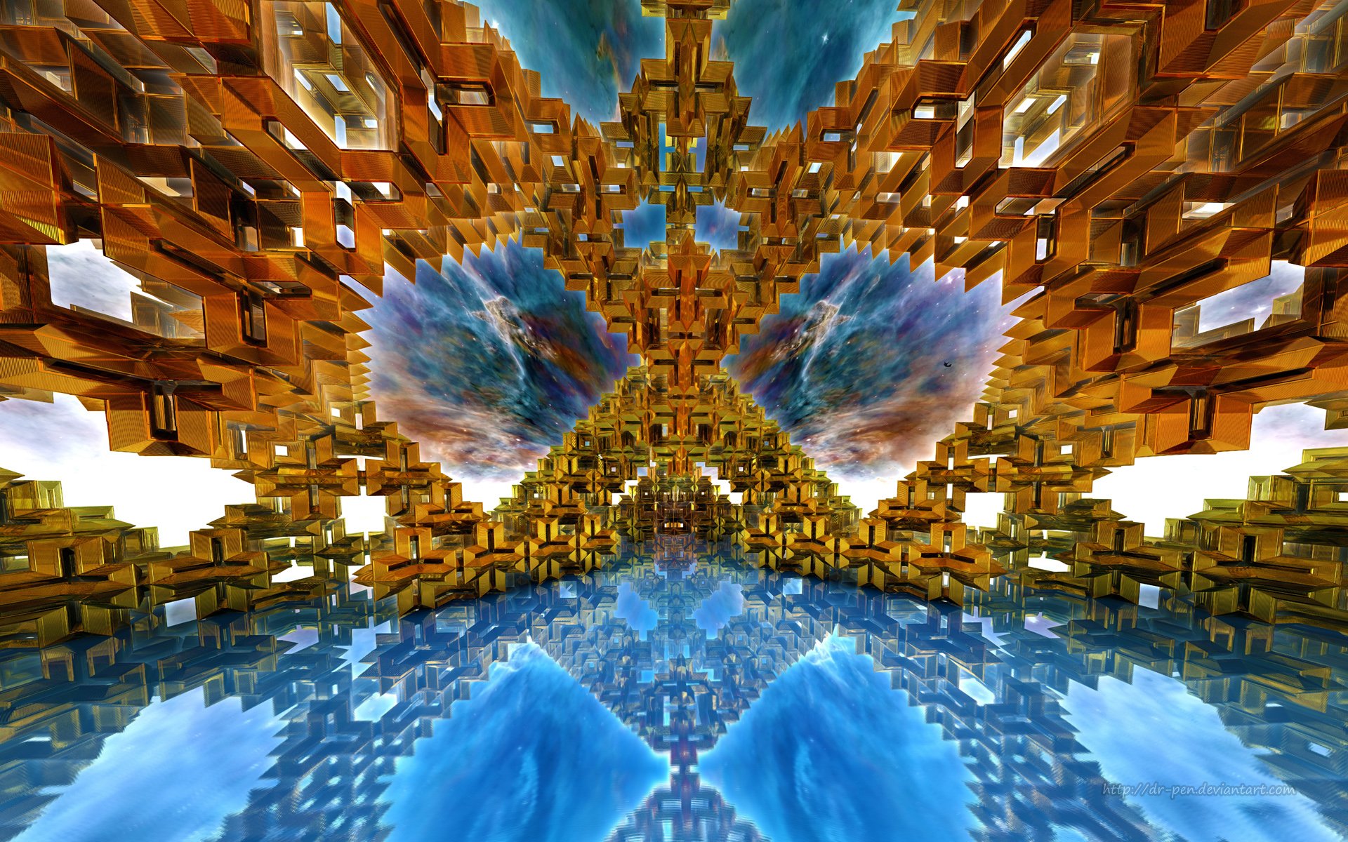 Deco Metro Mirror - 3d Fractal Art by Dr-Pen