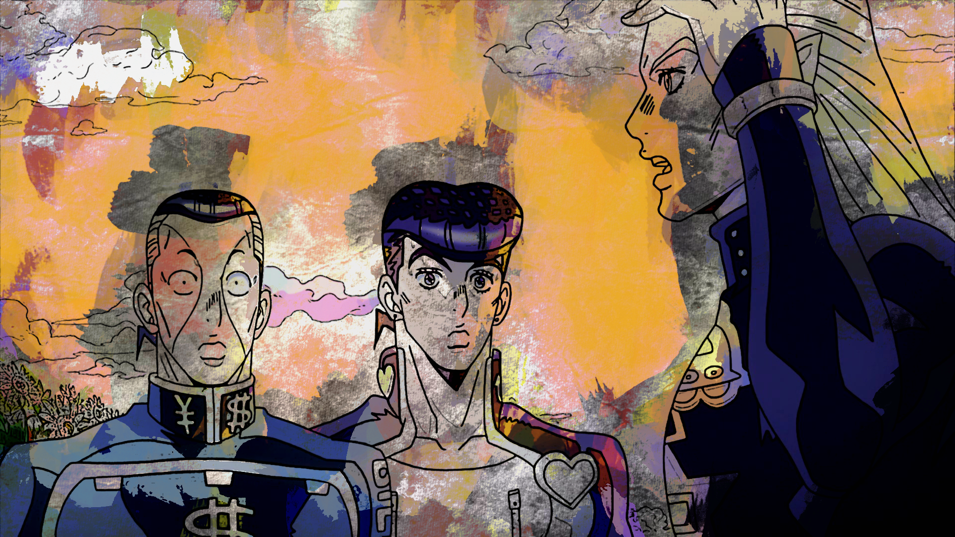 Download Mikitaka Hazekura Okuyasu Nijimura Josuke Higashikata Anime Jojo's Bizarre Adventure HD Wallpaper by Terumi Nishii